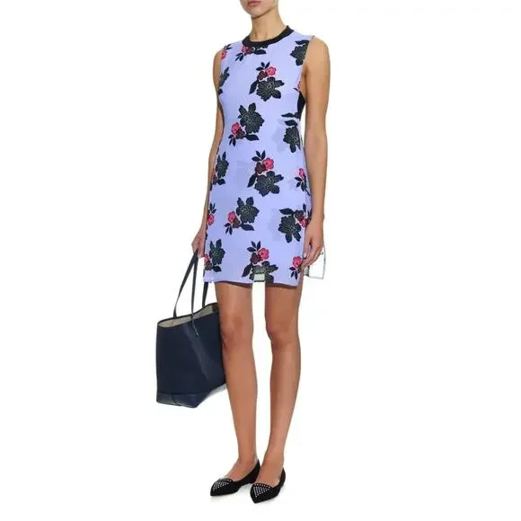 A.L.C. White Silk Harvey African Floral Print Mini Dress Size 2 - Picture 3 of 7